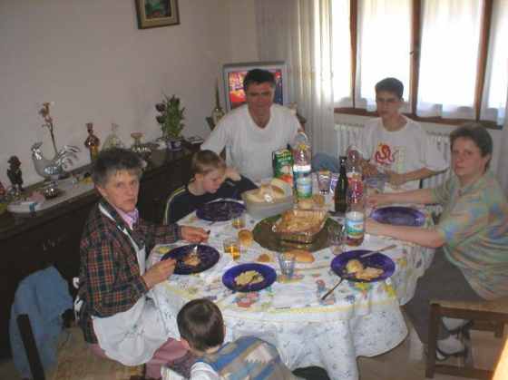 Die Segats beim Mittagessen